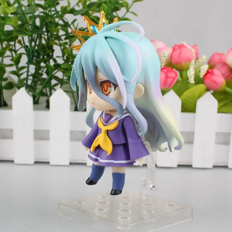 

No Game No Life Anime Action Figure Mini Sora 652 Shiro 653 Q Ver PVC Model Changeable Kids Decoration Dropshipping Doll 10cm