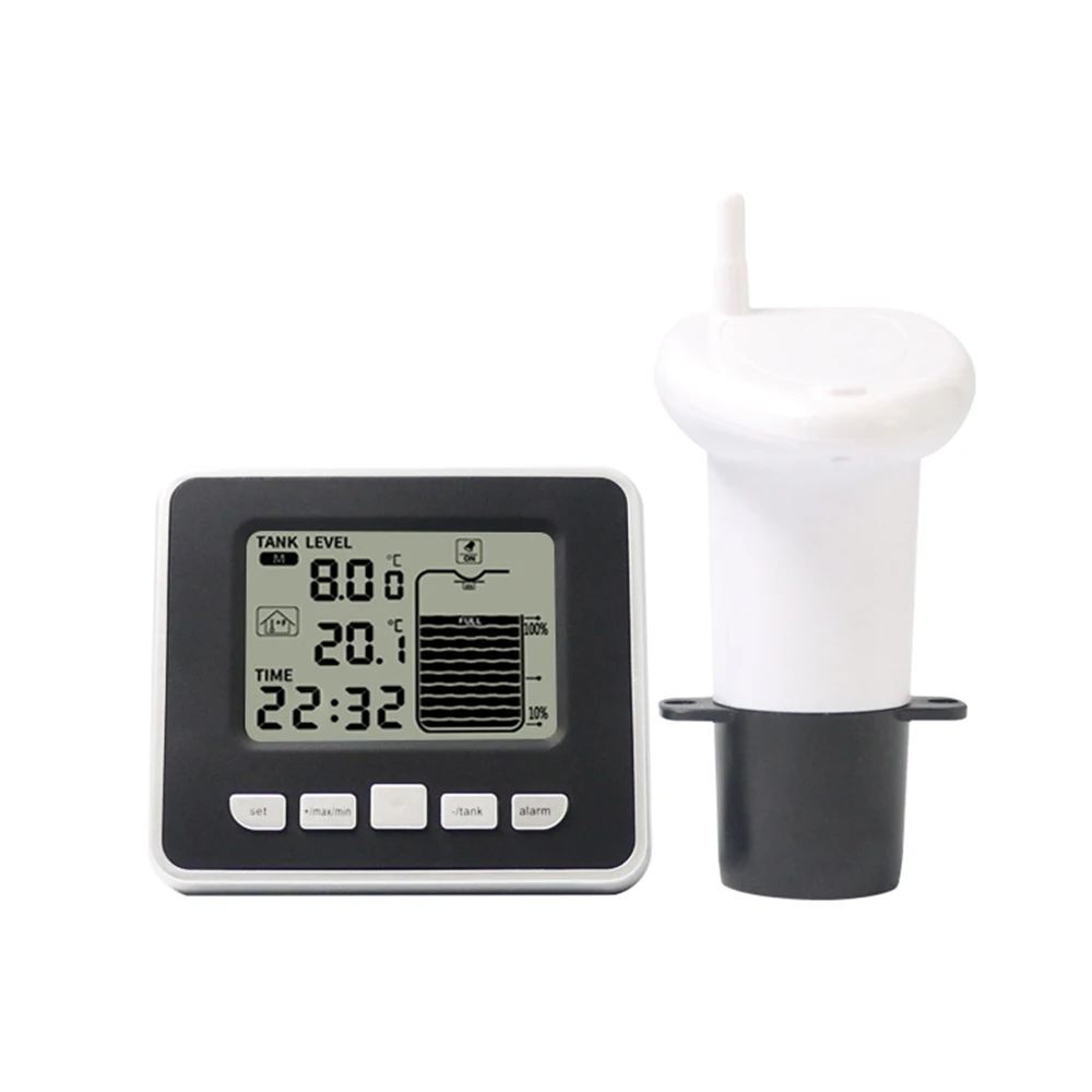 

Digital Display Alarm Ultrasonic Liquid Detection Detector Measure Monitor Wireless Water Level Sensor