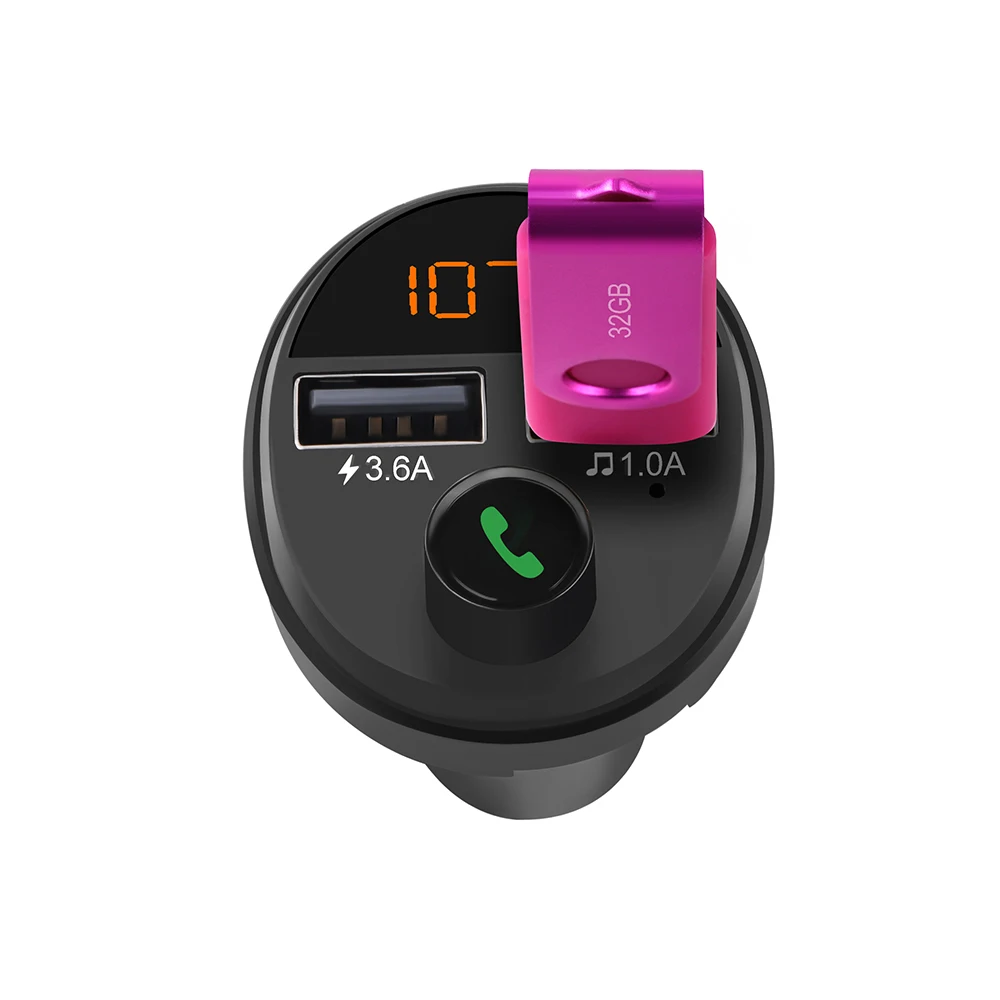 Rovtop Bluetooth автомобильный комплект громкой связи беспроводной fm-передатчик 3.1A 3.6A Быстрая зарядка двойной USB зарядное устройство lcd TF карта Автомобильный MP3-плеер