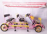 2pcslot tourist 4 wheels tandem bike 4 person roadster bike sightseeing bicycle pedal type riding with family electric type