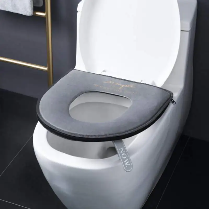 

Universal Warm Soft Washable zippered Toilet Seat Cover Mat Set Home Decor Closestool Mat Seat Case Toilet Lid Cover Accessories
