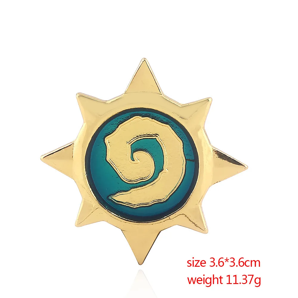 Игра Hearthstone звезда значок классические броши для мужчин и женщин булавки Кнопка эмаль золотого тона герои брошь Warcraft нагрудная застежка