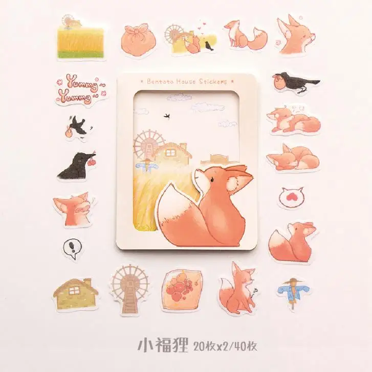 6 40 шт./упак. Kawaii животное Пингвин Оттер собака кошка Единорог лиса DIY декоративные этикетки для скраббукинга альбом канцелярские принадлежности для наклеек - Цвет: 6