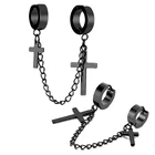 1 пара носков в стиле панк мужской браслет из нержавеющей стали, серьги с металлической цепочкой двойной крест кулон ушные серьги-наручники для женщин пирсинг ювелирные изделия brincos