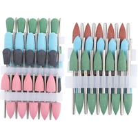 10pcs silicone milling cutter for manicure rubber nail drill bits machine manicure accessories nail buffer polisher grinder tool