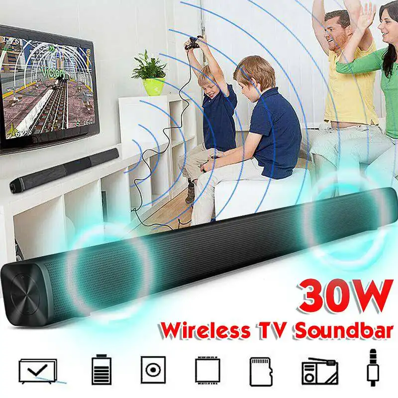 

ТВ бар Динамик звук Беспроводной Bluetooth 5,0 Динамик 30 Вт сабвуфер домашние объемный звуковая панель стерео для ТВ ПК Театр SPDIF вход AUX