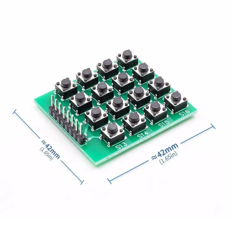 

8pin 4x4 4*4 Matrix 16 Keys Button Keypad Keyboard Kit Mcu Breadboard Module For Diy S3Y8