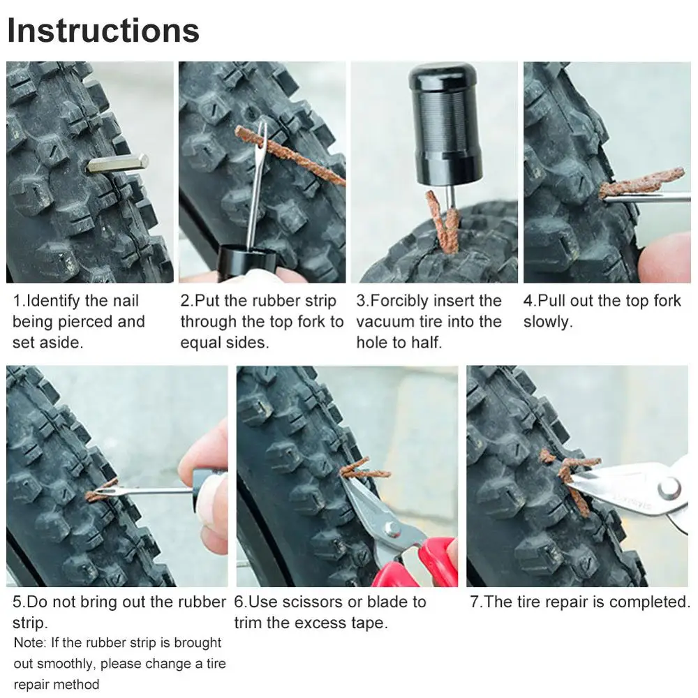 

Bicycle Tubeless Tire Repair Tool Tyre Drill Puncture for Urgent Glue Free Service Repair Optional Puncture Repair Kit Tools