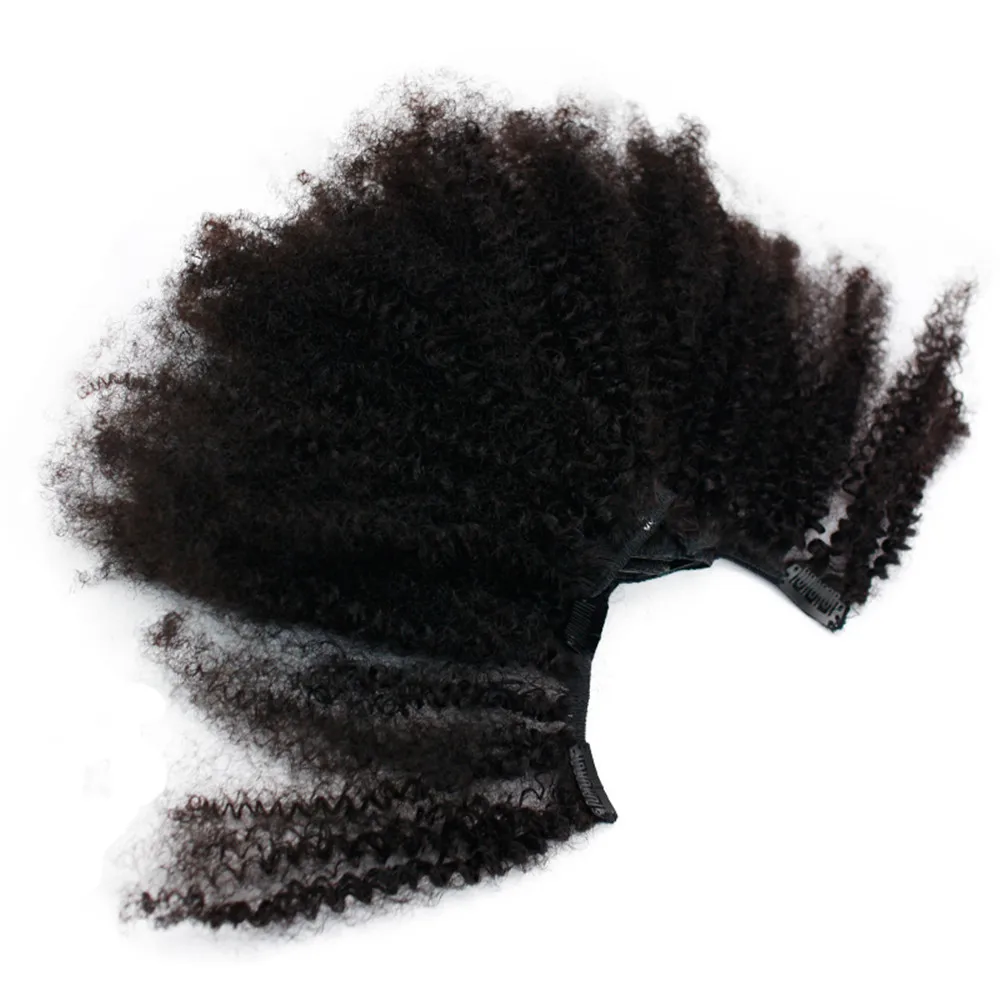 Esewigs 4B 4C Afro rizado Clip Ins extensiones de cabello humano Natural Clipin Full Head 7 Uds 120G 16 Clips cabello mongol Remy