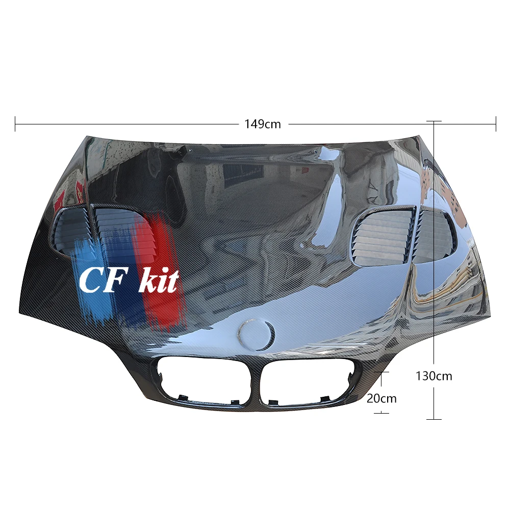 CF комплект Передняя капота из настоящего углеродного волокна для BMW E46 2 двери 1998