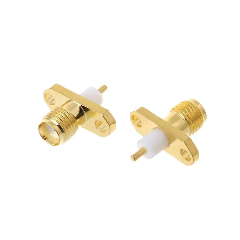 10 шт. SMA типа мама 2-отверстие фланец PTFE припоя адаптер для монтажа на панель RF