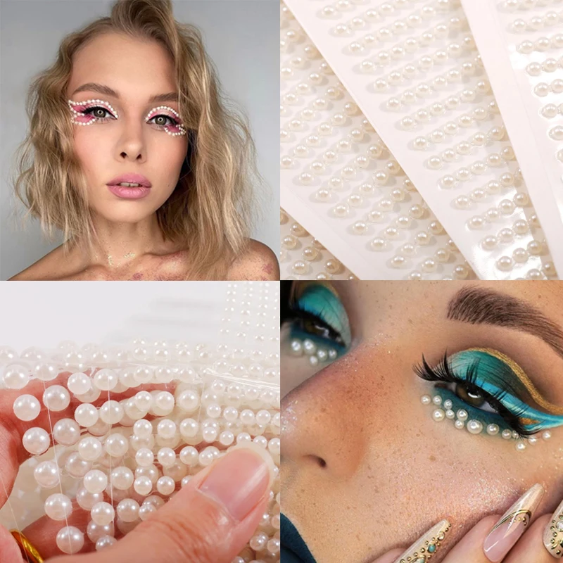 

3/6mm White Half The Pearl Sticker for DIY Dress Decoration Accessories Handmade Creative Sticker Home Decoration Fake Tattoo
