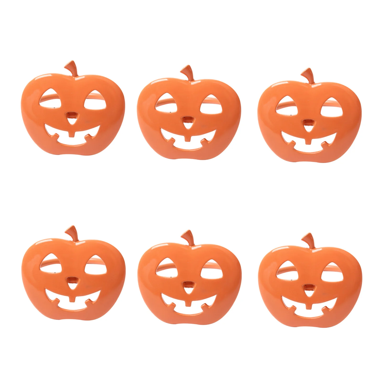 

6Pcs Halloween Pumpkin Napkin Buckle Alloy Skeleton Ring Autumn Pumpkin Restaurant Napkin Ring Party Dinner Table Rational