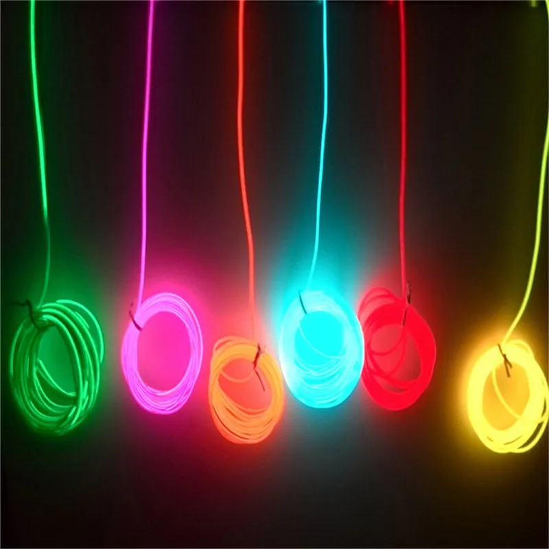113 см 3V AA гибкие неоновые огни Led Светящиеся EL провода веревка труба лента