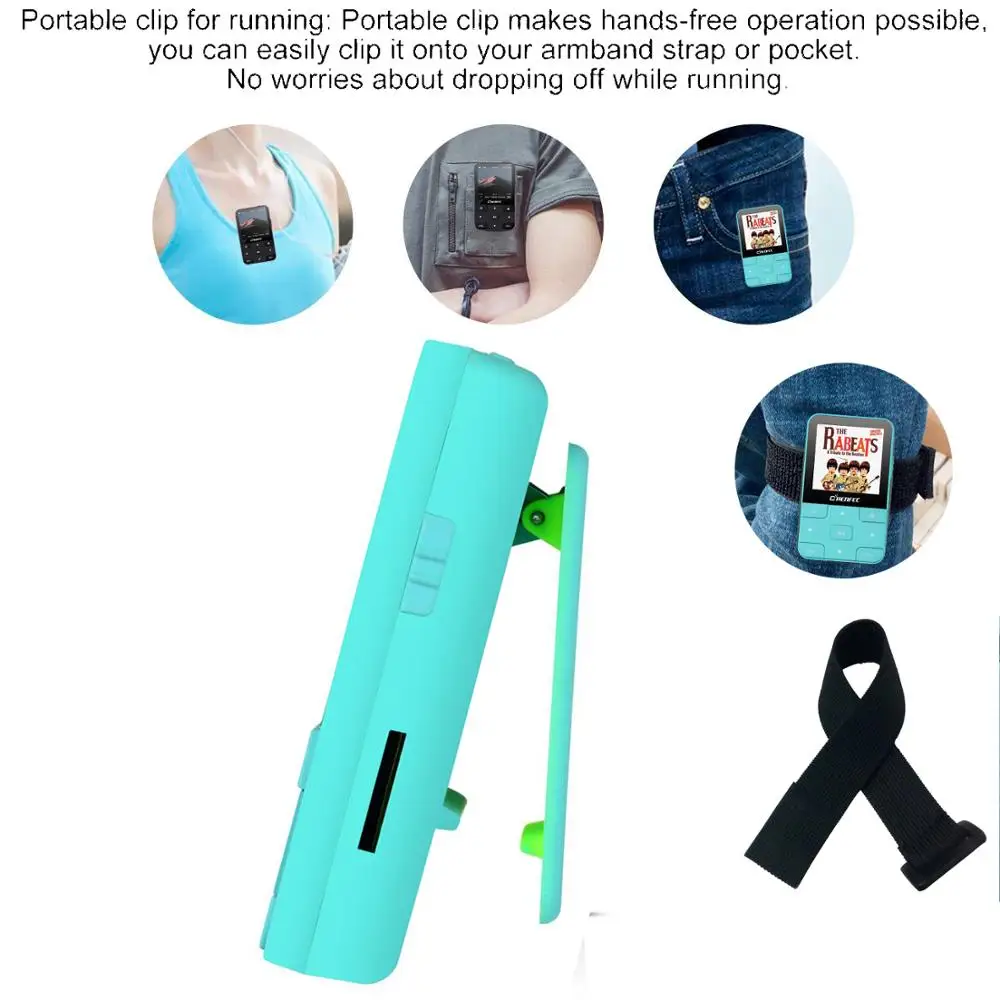 Мини MP4 плеер с клипсой Bluetooth 4 2 музыкальный без потерь FM радио диктофоном видео