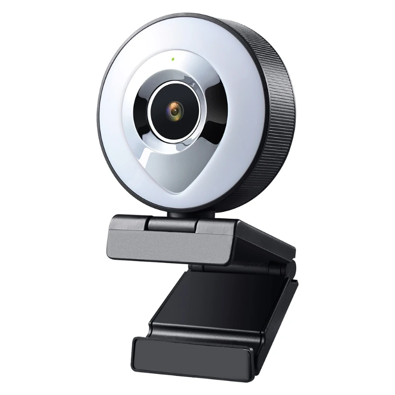 

X37A USB Streaming 1080P Webcam Built in Adjustable Ring Light and Mic Advanced Autofocus Web Camera Angle Webcam