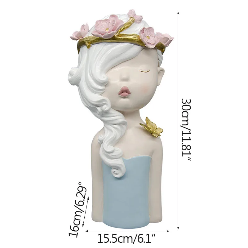 

European Creative Young Girl Statue Creative Resin Character Sculpture Desktop Ornament Decoration Home Decoration Accessories