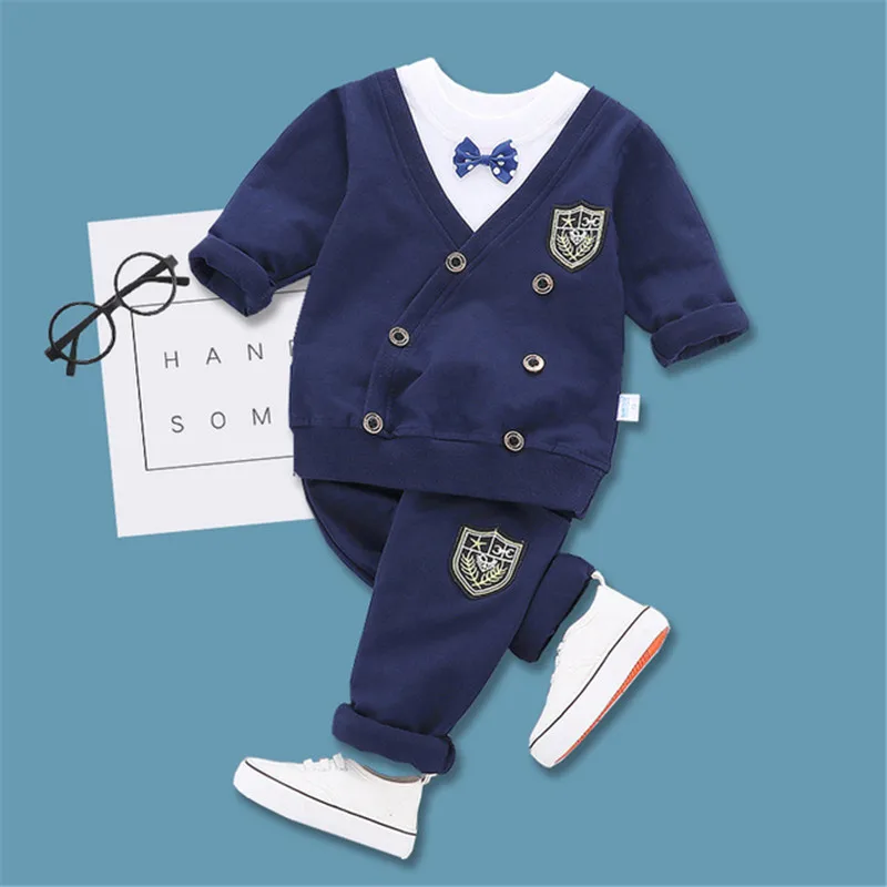 Весенне-осенний Детский Костюм Джентльмена с галстуком новая детская одежда