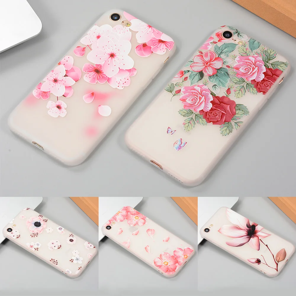 L-FADNUT красивый цветочный узор чехол для iPhone X Xr Xs Max тонкий бампер 8 7 6S 6 Plus 5 5S SE