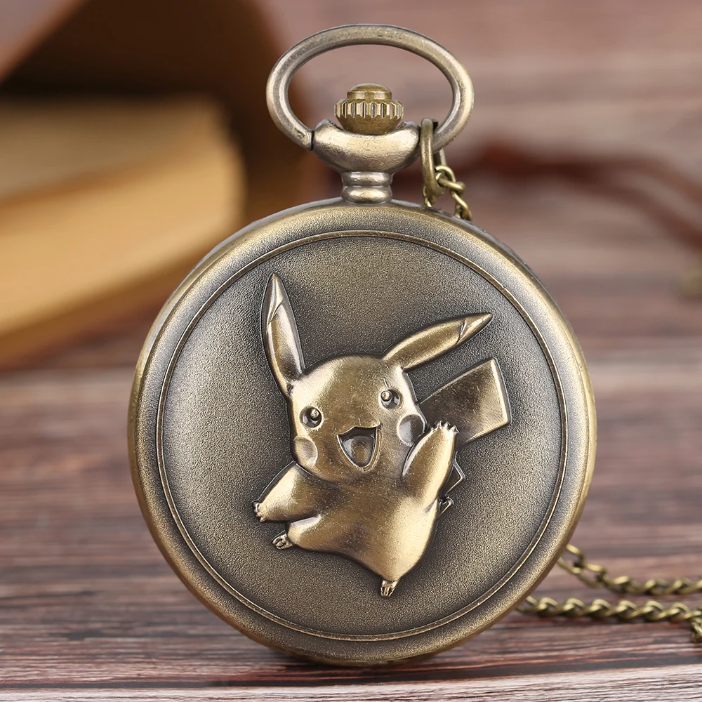 

Antique Bronze Lovely Cartoon Anime Clock Comics Fob Pocket Watch Quartz Pendant Necklace Best Cosplay Fans Gifts for Men Women
