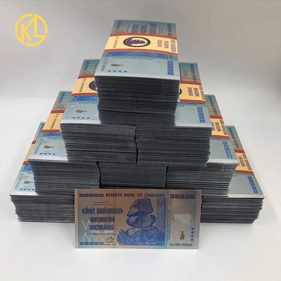 1000 шт один вигинтиллион долларов 24K золото Zimbabwe банкнота билета для коллекции и сувенирный подарок - Цвет: 100 Trillion