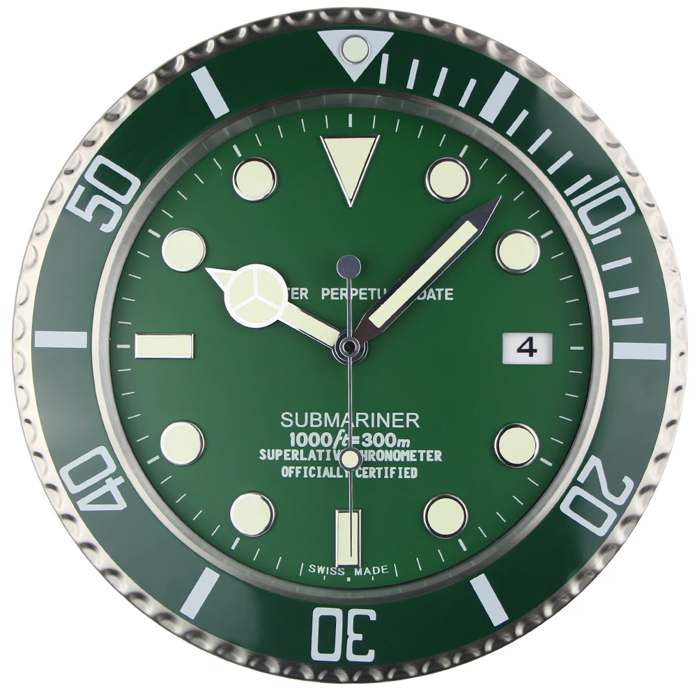 Роскошные Настенные часы металлические художественные с светящимися настенными