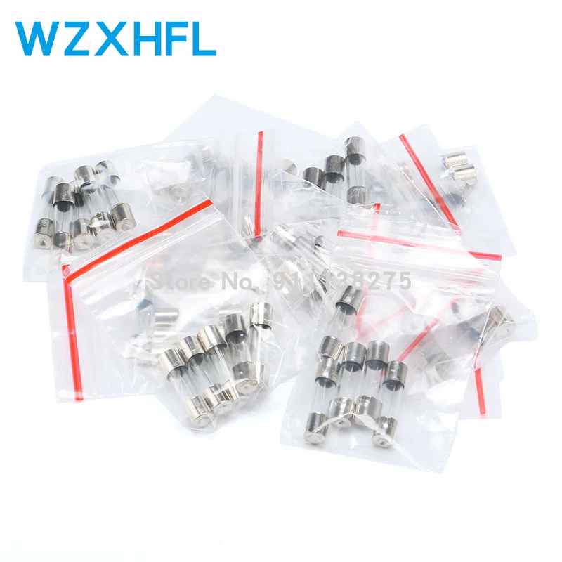 

50PCS/LOT 10 Kinds 5x20mm Fast Glass Fuse Kit In Package 0.2A 0.5A 1A 2A 3A 5A 6A 8A 10A 15A /250V 5*20 Insurance Tube Package