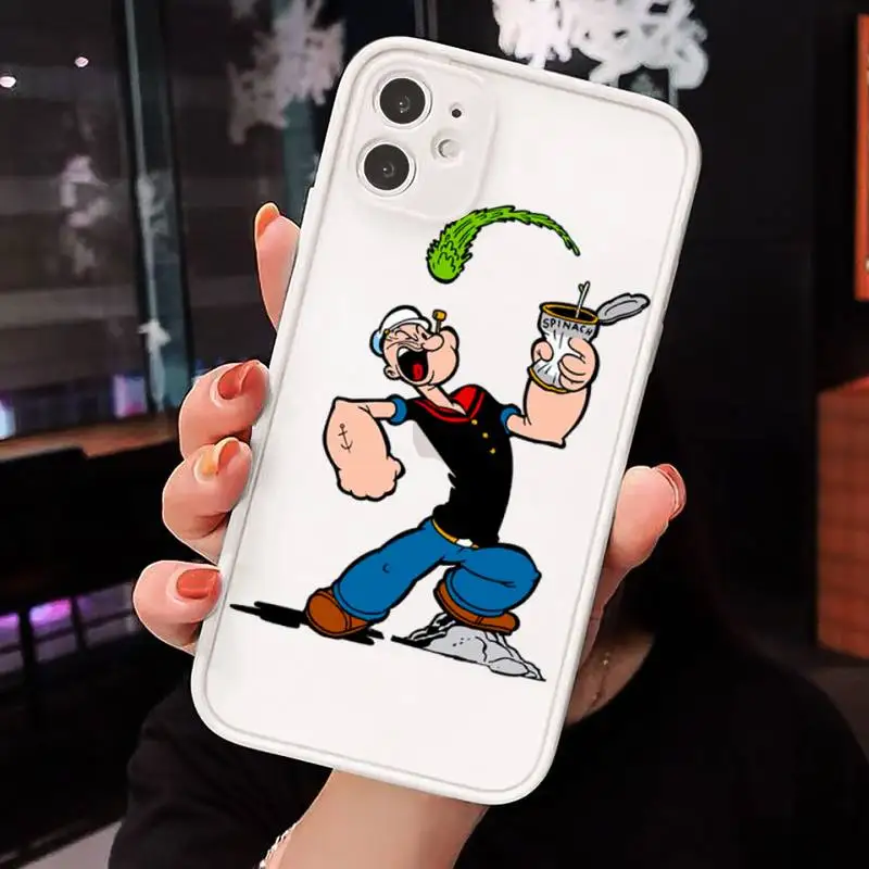 

Scrub Popeye Spinach luxury Phone Cases coque matte transparent For iphone 7 8 11 12 plus mini x xs xr pro max cover