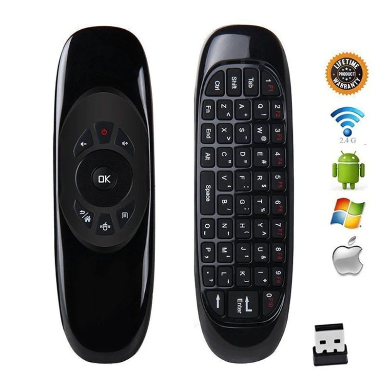 T TV BOX C120 подсветка 2 4G Air Mouse перезаряжаемая беспроводная клавиатура с пультом