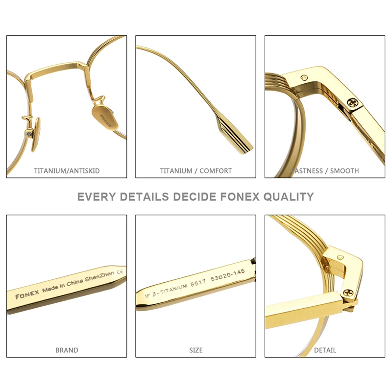 FONEX чистый Титан оправа для очков Для женщин Винтаж круглый Близорукость