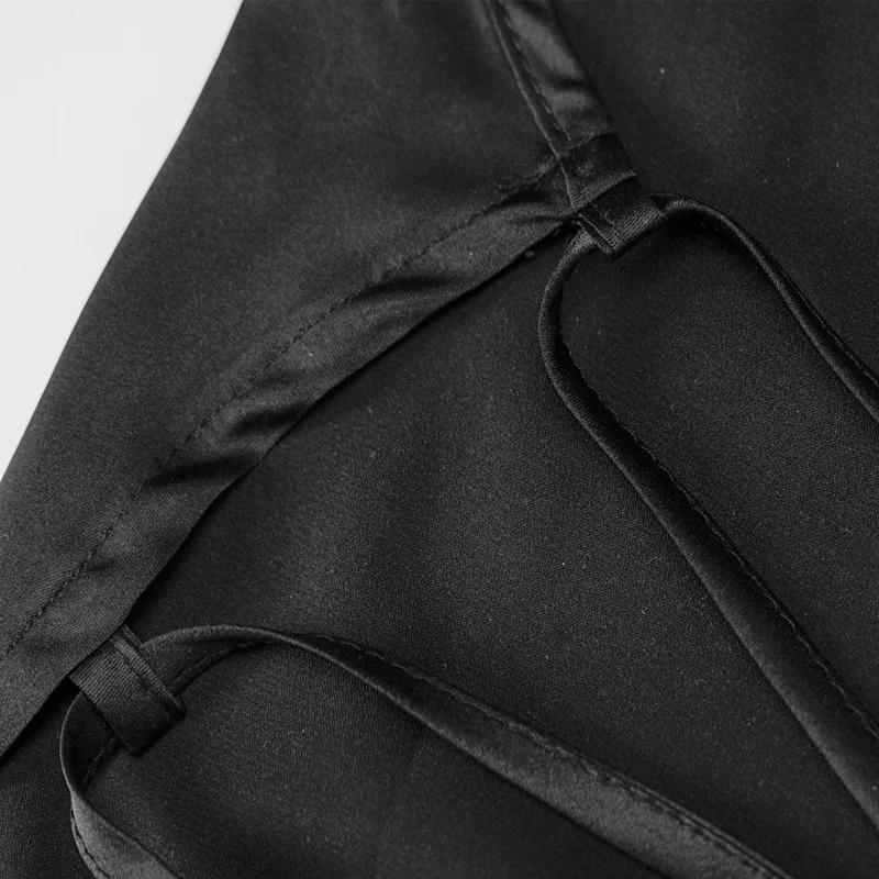 

Black Silk Dress Women Sexy V-Neck Sleeveless Spaghetti Straps Clubwear Mini Dress Slim Casual Backless Party Dresses Women