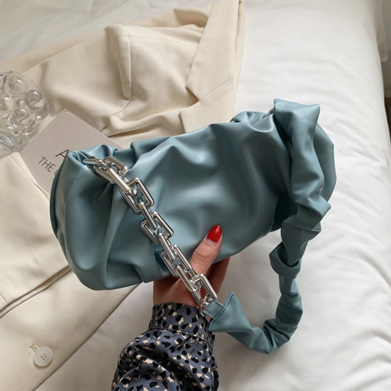 

Luxury designer bag handbags for women Bags metal chain Cloud Baguette crossbody bag Underarm Pleated satchels Shoulder bags