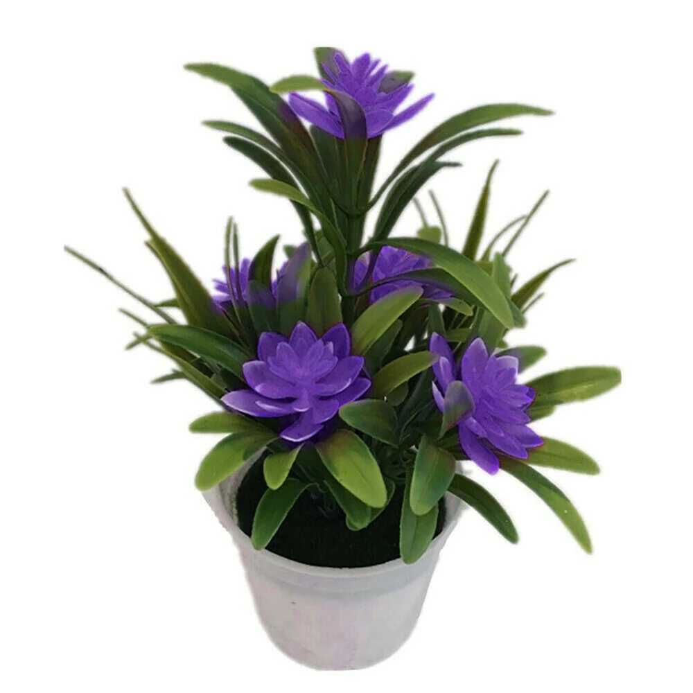 1pc Artificial Flowers Desk Decorative Bonsai Artificial Plants Garden Simulation Potted Plant For Home Decoration Hotel Garden