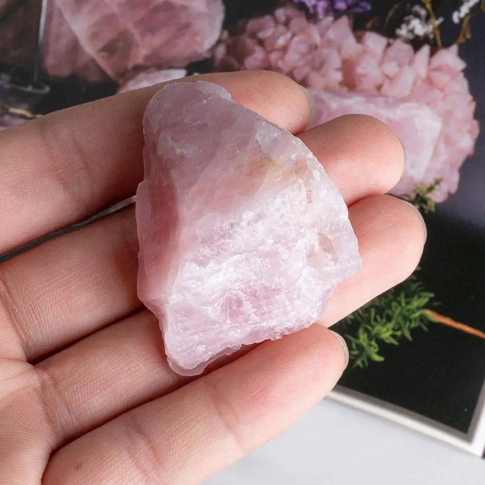 1pcs Natural Stones Rose Quartz Raw Mineral Healing Stone Pink Crystal Specimen Home Decor Gemstones High Quaility | Дом и сад