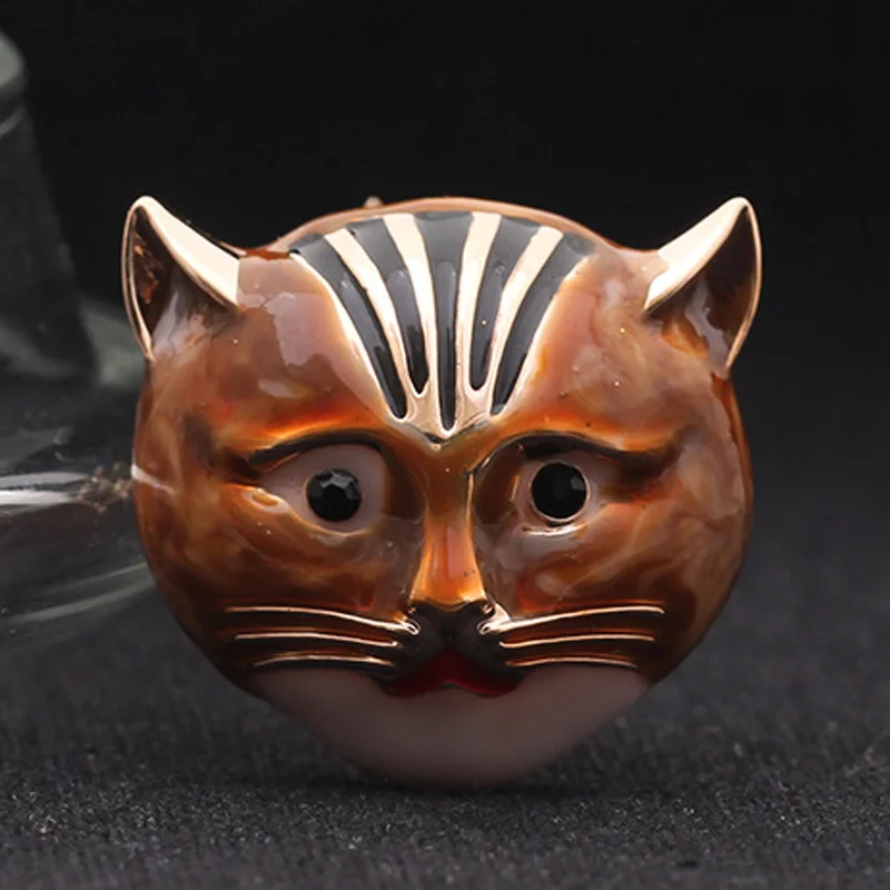 

Donia Jewelry Cat head animal headband Enamel fashion brooch brooch suit scarf dress decoration small cartoon Bloch