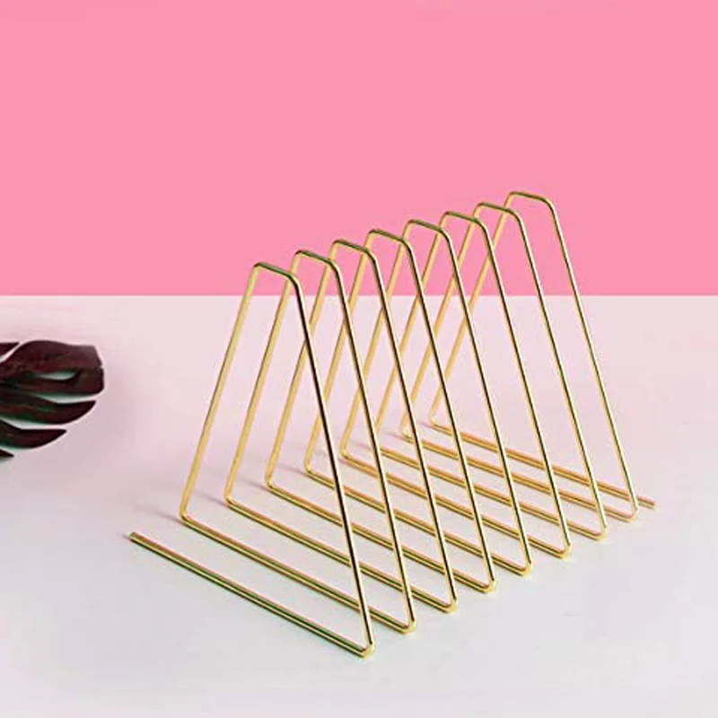 Files Folder Stand Desktop File Organizer e Book Shelf azine Rack Sorter for Indoor Office (Gold) |