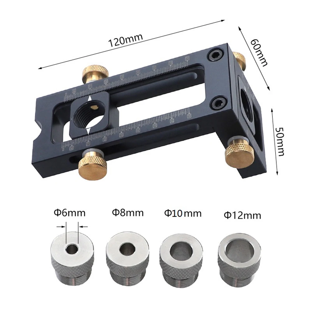 

Adjustable Jig 2 in 1 Woodworking T-type Screw Drilling Puncher Locator Dowel Drill Guide Kit For DIY Furniture Punch Locator