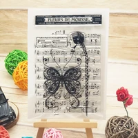 butterfly staves transparent clear silicone stamp seal scrapbooking stencil coloring embossing supplies decor painting template