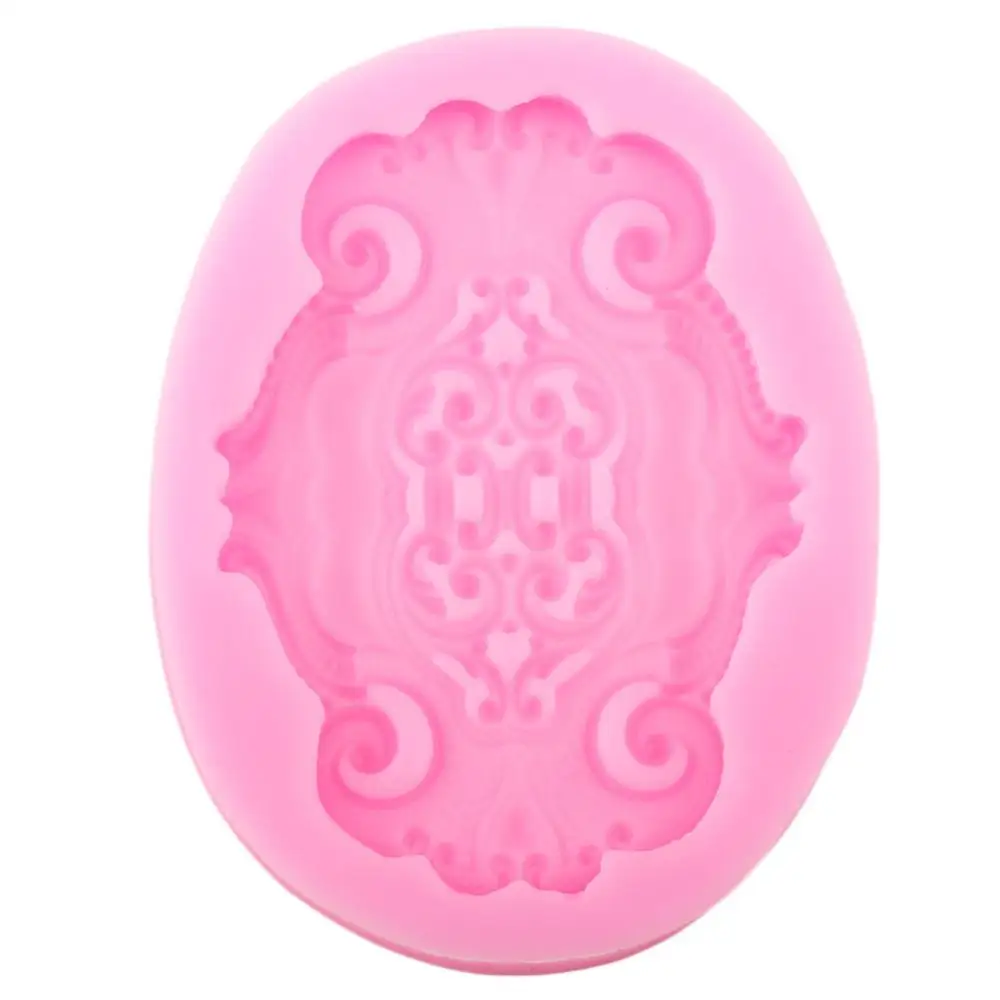 3D граненые медальоны для прокрутки силиконовая форма торта рамка инструменты