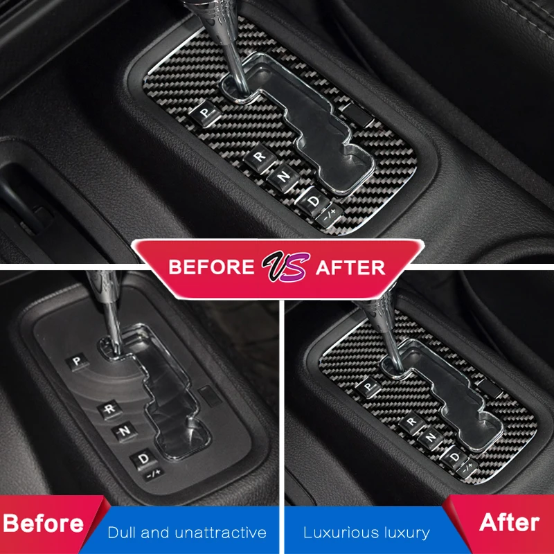 Декоративные наклейки из углеродного волокна для панели переключения передач Jeep