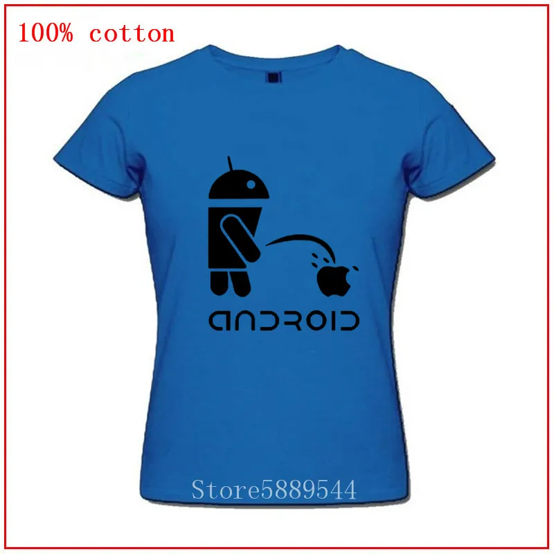 2020 Android Pees Apple черные футболки для женщин хлопковая модная футболка женские