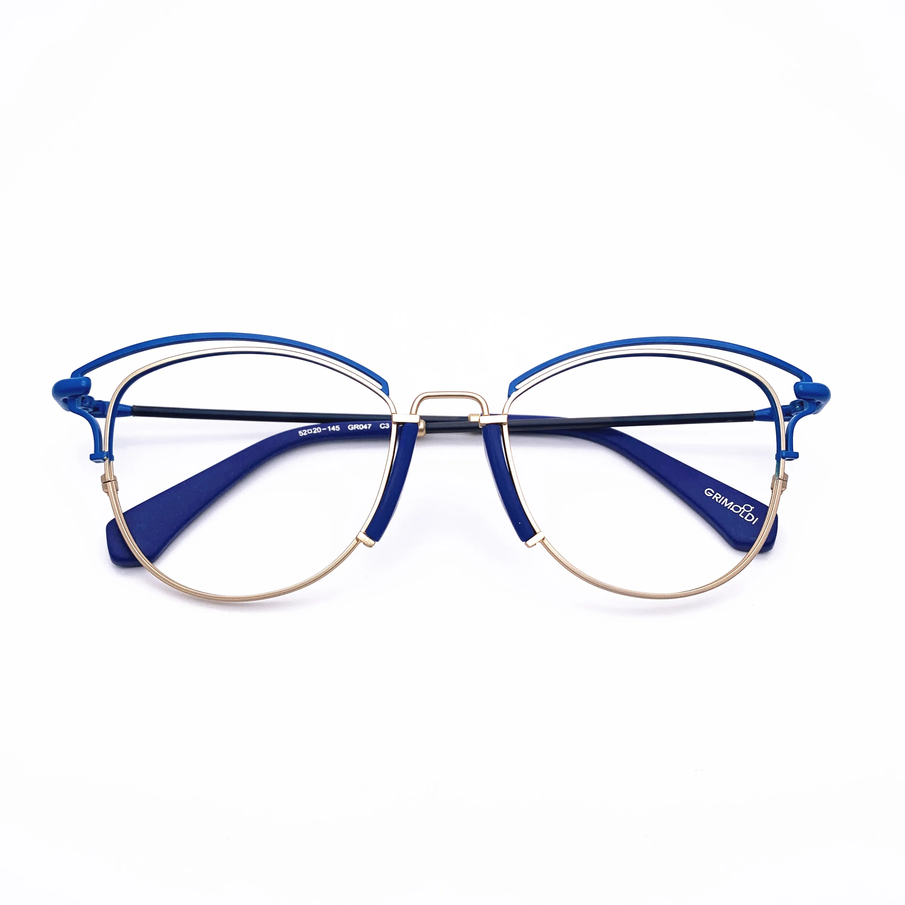 Belight Optical New Arrival Two-Dimensional Design Metal Glasses Cat Eye Prescription Eyeglasses Retro Frame Eyewear GR047