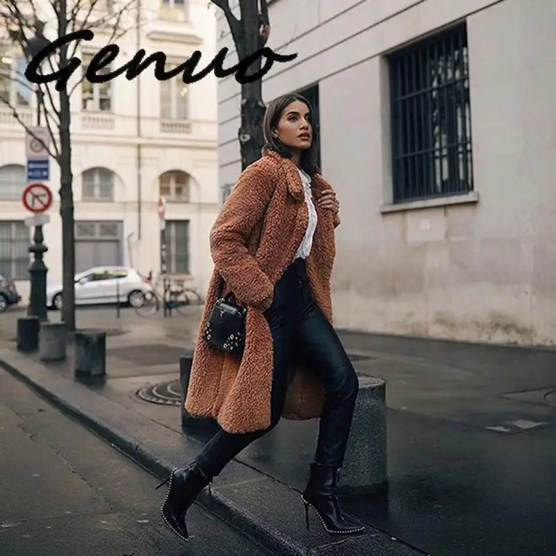 Куртка женская оверсайз из искусственной овечьей шерсти на осень/зиму 2019|Куртки