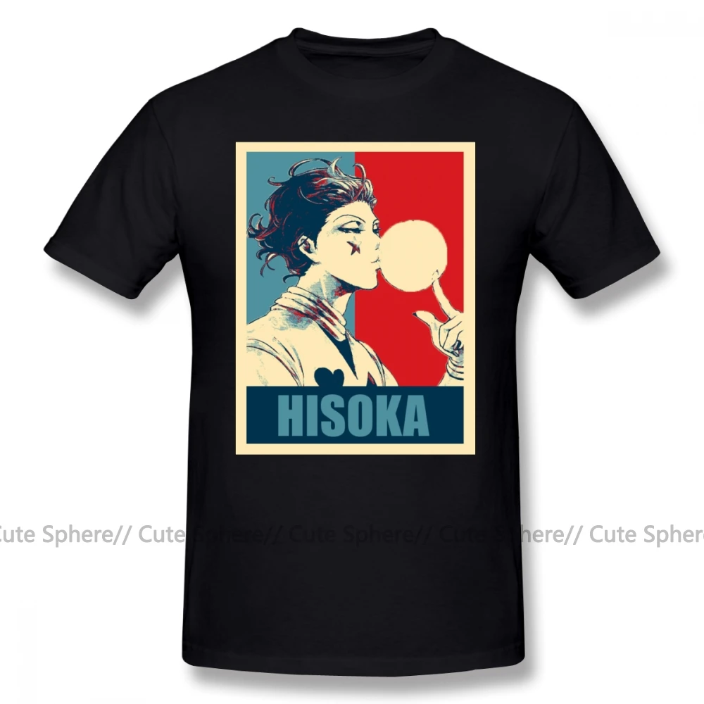 Hisoka футболка HxH Hisoka футболка смешная 100 хлопковая Футболка Большая мужская повседневная футболка с коротким рукавом и принтом - Цвет: Black