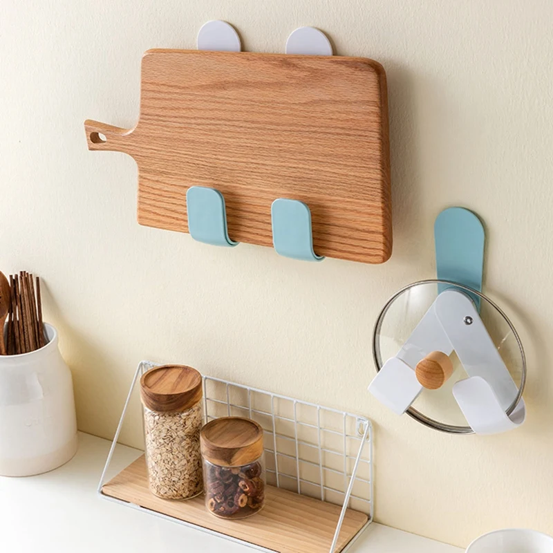 

360 Rotation Pot Lid Rack Kitchen Wall Mounted Self Adhesive Organizer Holder Punch-Free Pan Cover Storage Rack Holder