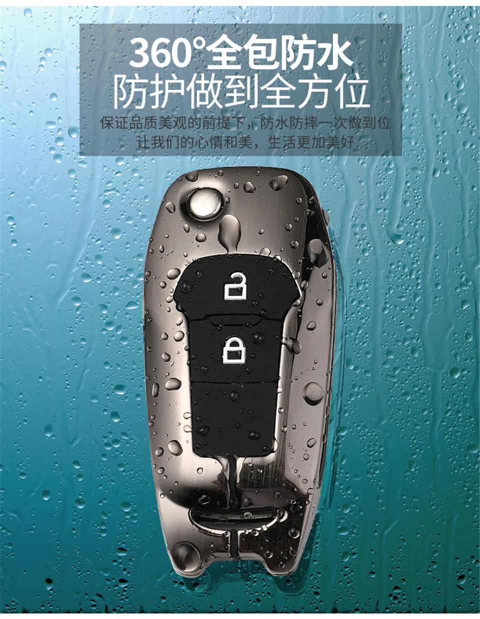 Custodia Cover chiave auto per Ford Fusion Fiesta Escort Mondeo Everest Ranger accessori portachiavi auto coperchio chiave supporto tappo proteggi Set - H6a3f254f662549cf9ea00f5a1179b445W