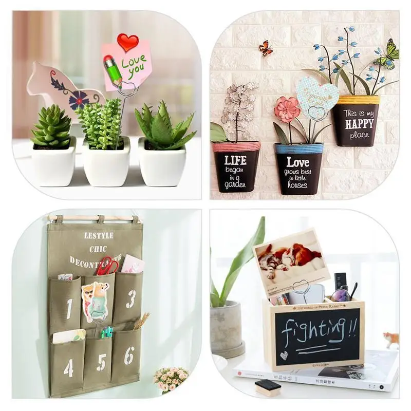 

50 X Metal Wires Business Card Holder Memo Photo Picture Paper Note Clip Bracket Diy Craft Home Office Supplies, Heart Style