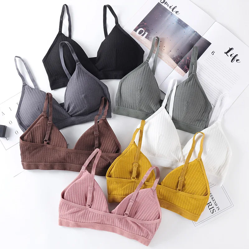 

Adjustable Shoulder Strap Bralette Gather Shockproof Bra Push Up Leisure Soft Breathable Bras