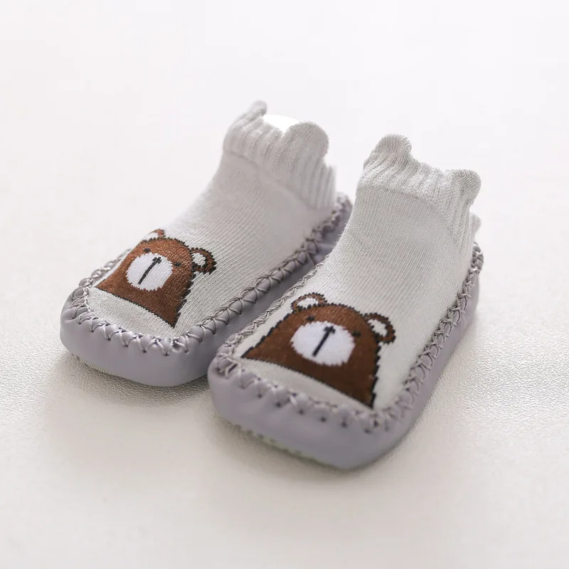 Calcetines con suelas de goma para beb&eacute;s y ni&ntilde;os, calcetines infantiles para el suelo, antideslizantes, de suela suave, para oto&ntilde;o e invierno, 0-2T-4