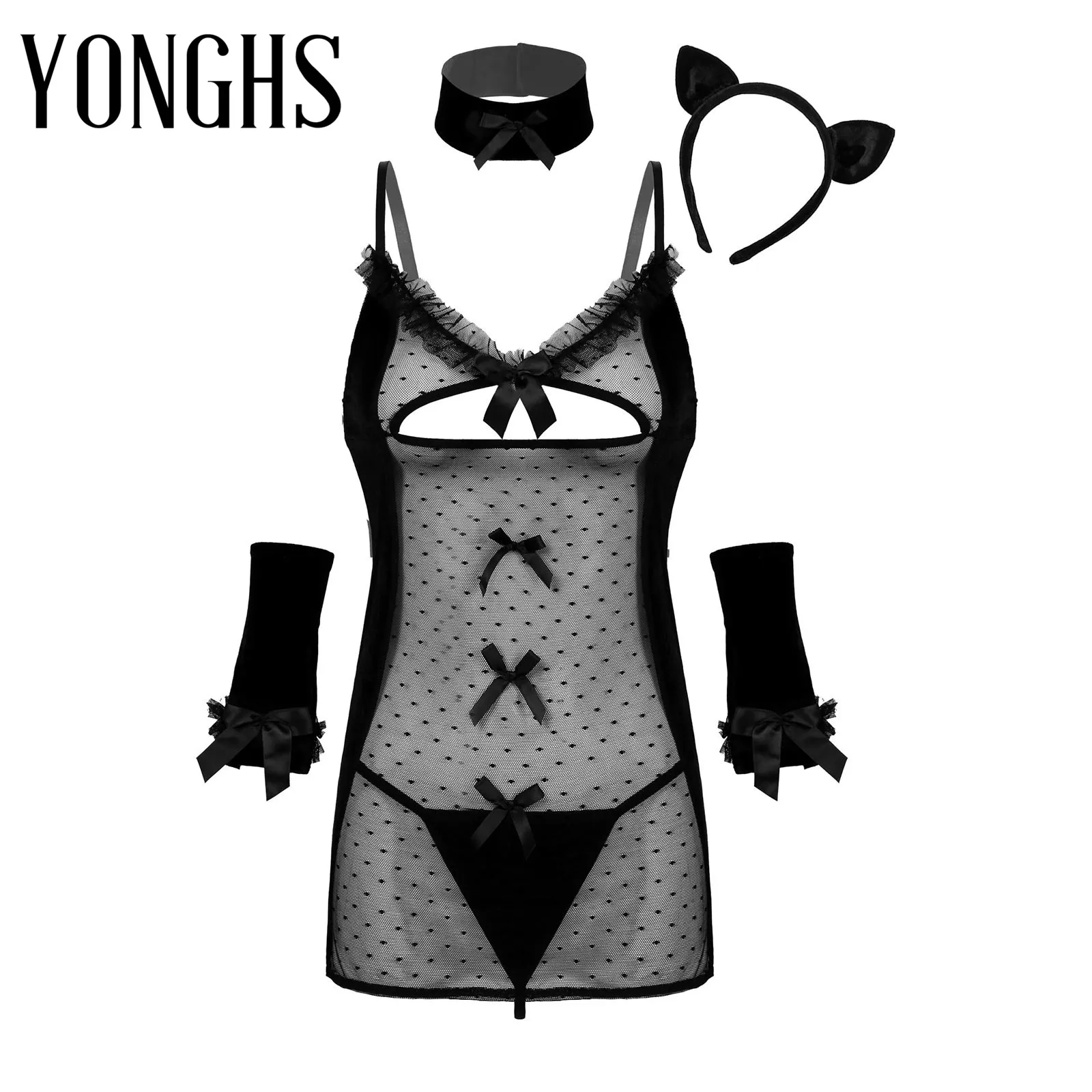 Женское нижнее белье прозрачное Сетчатое лоскутное бархатное платье со